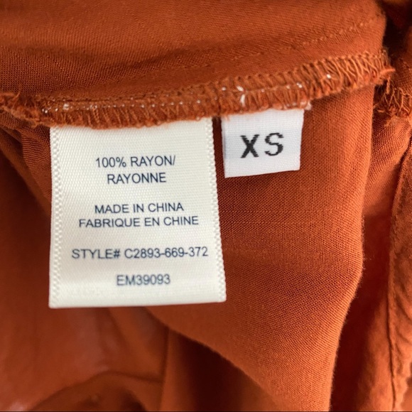 Anthropologie Cloth and Stone Burnt Orange Button Up Top - Picture 5 of 5